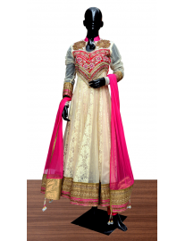 Lace and Net Suit with Churidar